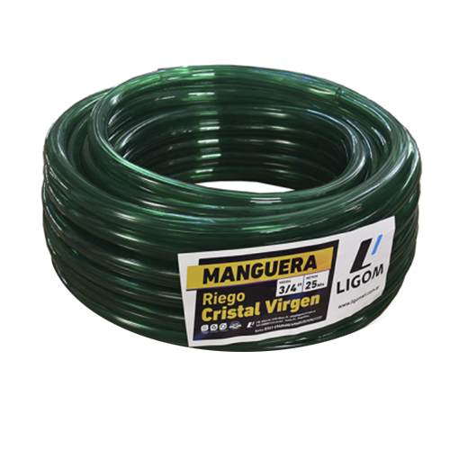 MANGUERA RIEGO CRISTAL VERDE 3/4" X METRO